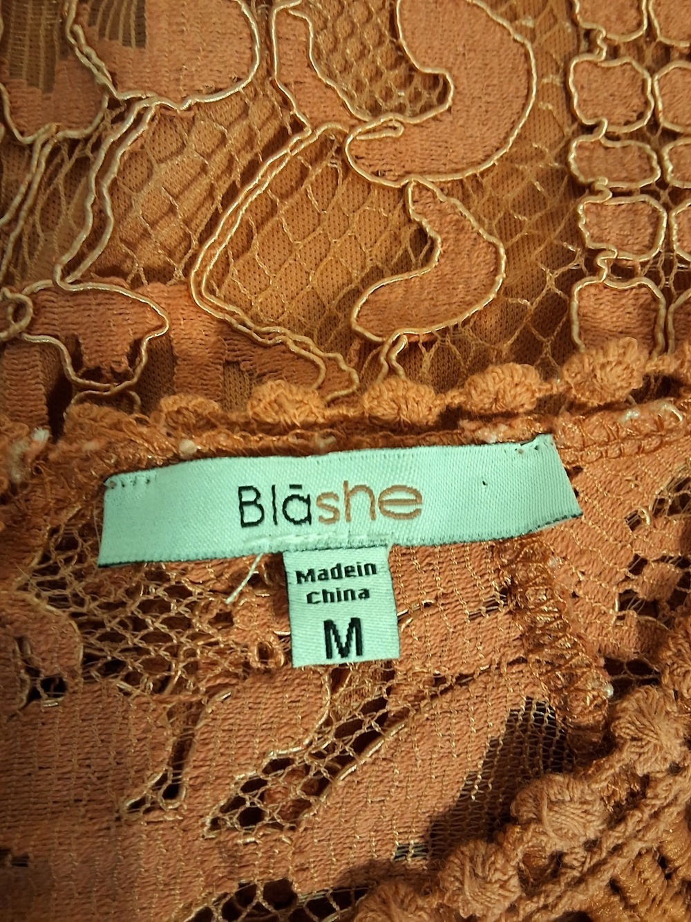 Blashe NWT Coral Floral Lace Sheath Dress Medium Sleeveless Crochet Lace Wedding - Picture 4 of 5